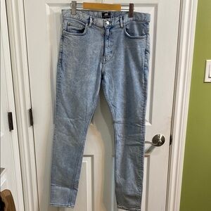 H&M Skinny Fit Stone Wash Men’s Denim Jeans Size 34 Cotton Elastane Inseam 31